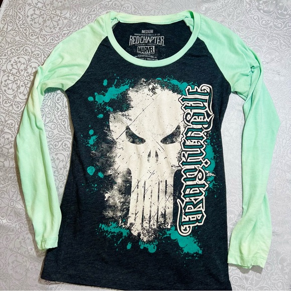 Red Chapter Marvel | The Punisher Long Sleeve Shirt // M - Picture 2 of 5
